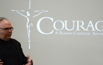 Fr Philip Bochanski of Courage International speaking in Hobart