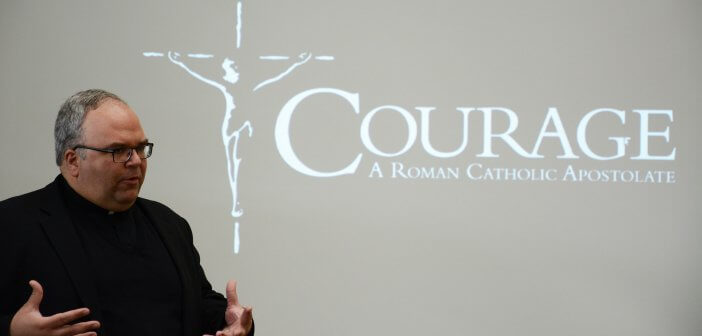 Fr Philip Bochanski of Courage International speaking in Hobart