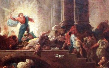Christ expulses the money changers out of the temple by Hubert Robert