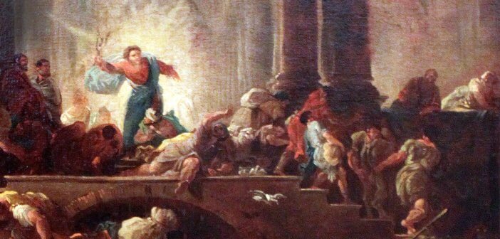 Christ expulses the money changers out of the temple by Hubert Robert